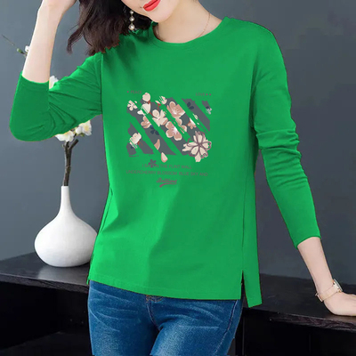 长袖印花精梳纯棉韩版长袖T恤t恤