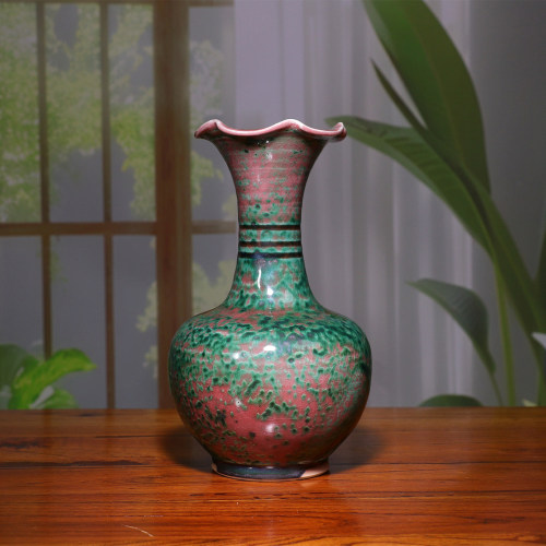 钧瓷天球瓶 居家花器装饰摆件中式简约风窑变陶瓷【一物一图】