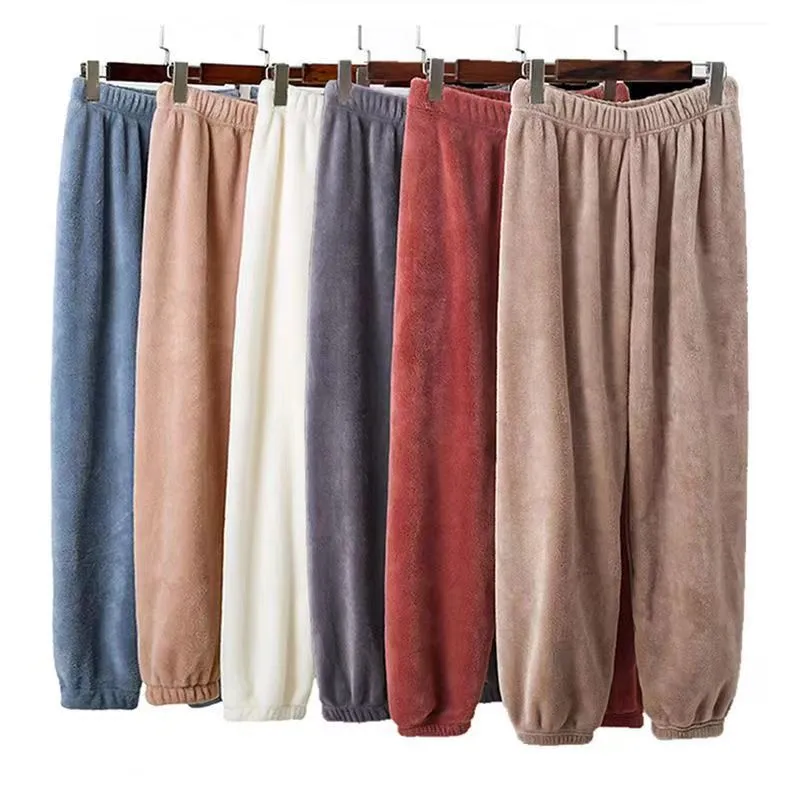 双面绒暖暖裤春冬保暖珊瑚绒休闲宽松睡裤居家可外穿懒人保暖