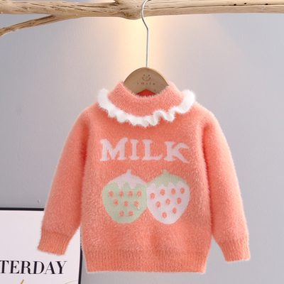 女宝宝针织衫儿童打底衫加厚加绒