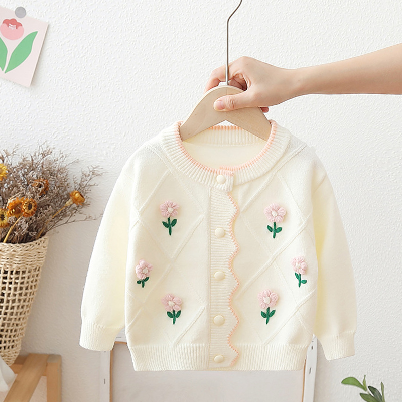 韩国女童毛衣外套春秋季2025新款时髦洋气儿童秋装针织开衫上衣潮