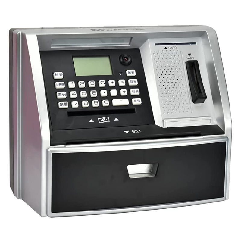 创意儿童atm自动存款机插卡密码箱储蓄罐大号存钱罐开学礼物女生