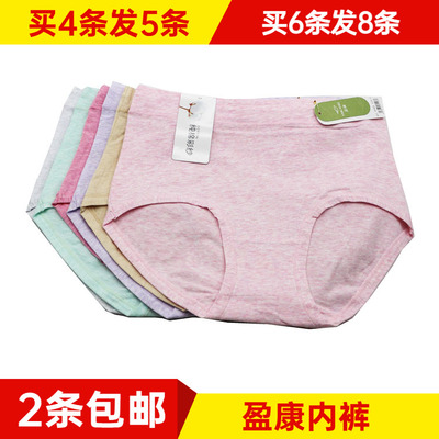 买4送1盈康纯棉彩纱女中版内裤