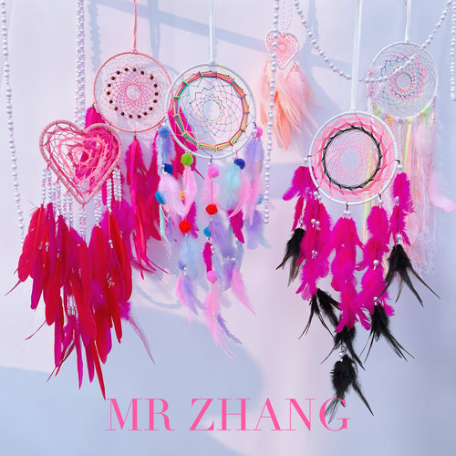 甜梦 MR ZHANG捕梦网夜灯粉色少女房间装饰民宿挂饰梦幻生日礼物