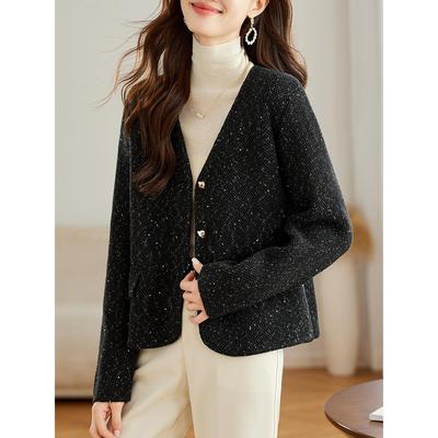 小香风外套女士2025新款今年流行爆款春秋季时尚洋气羊毛开衫上衣