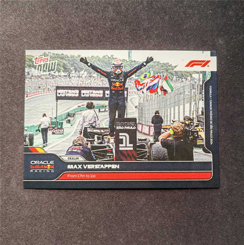 F1赛车手卡维斯塔潘ToppsNow纪念2024年巴西圣保罗站第17起步夺冠