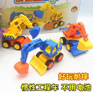 儿童宝宝惯性工程车手推小汽车挖机1 3岁男孩玩具挖掘机挖土机