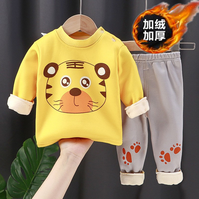 二件套冬季儿童保暖内衣套装加