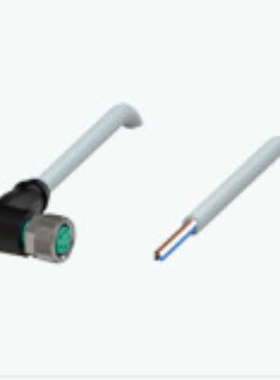 V31-WM-5M-PVC母头接插件单端 M8 弯头 A 型，3 针，PVC 灰色缆线