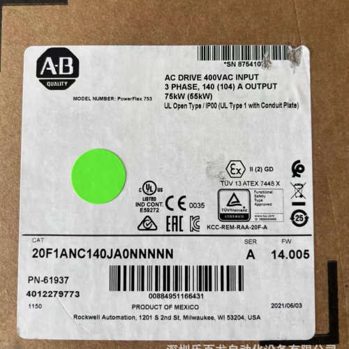 派克伺服驱动器 FL20-S102T2M2F11D7B1 全新原装正品现货