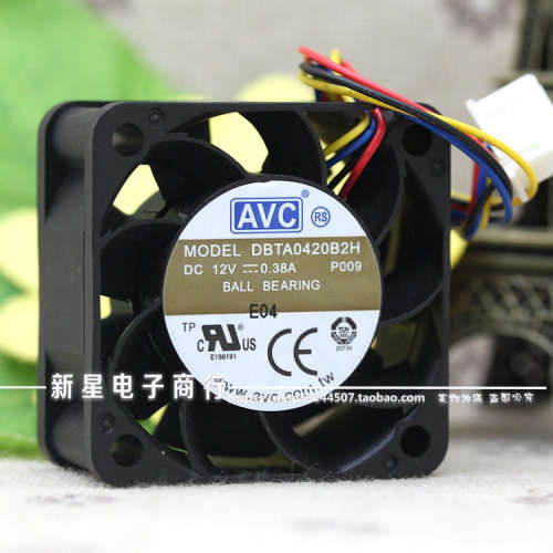 AVC DBTA0420B2H-P026 12V 0.38A 4cm 四线pwm双滚珠通信散热风扇