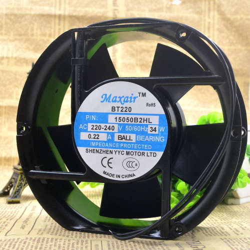 全新原装Maxair/BT 15050B2HL交流散热风扇 15050B2H 220V 滚珠