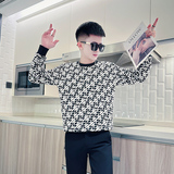 卡首WY306-P58控78抖音主风秋冬男士提花卫衣休闲百搭男社会小伙，男装卫衣，星座309A