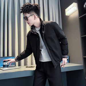 黑首F43-P148-控198抖音直播主风男士立领加厚流行百搭棉衣外套男，男装棉衣，星座309A