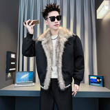 黑首F45-P138-控178抖音直播主风男士立领加厚流行百搭棉衣外套男，男装棉衣，星座309A