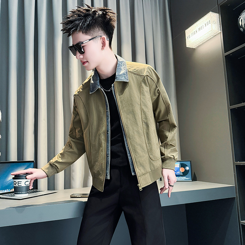 黑首JK132-P108-控148抖音直播店主风潮流夹克男士外套社会小伙，男装夹克，星座309A