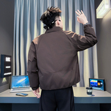 黑首F46-P138-控198抖音直播主风男士立领加厚流行百搭棉衣外套男，男装棉衣，星座309A