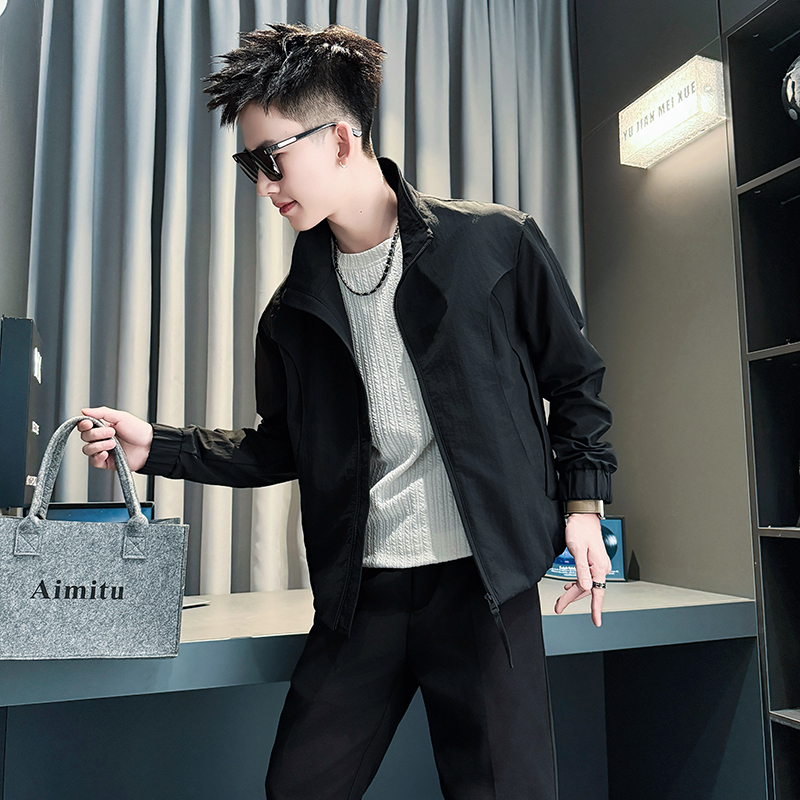 黑首JK133-P98-控138抖音直播店主风潮流夹克男士外套社会小伙，男装夹克，星座309A