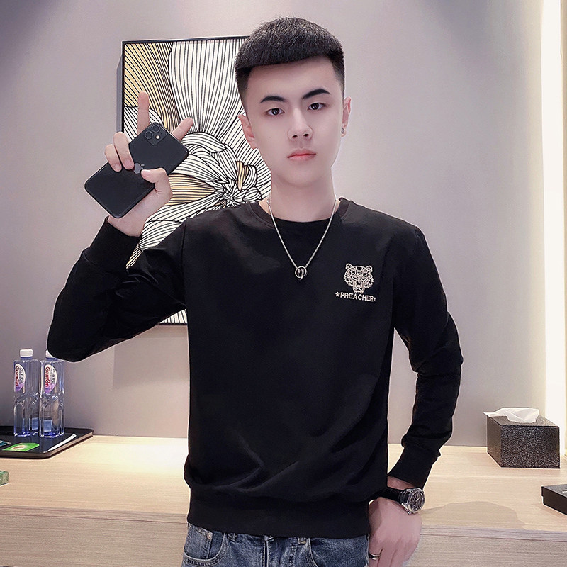 黑首D301-WY108-P58控78秋季新款卫衣男套头社会小伙百搭上衣修身,男装卫衣,星座309A