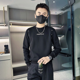 黑首WY203-P58控78抖音直播店主风秋季圆领纯色男卫衣社会小伙，男装卫衣，星座309A