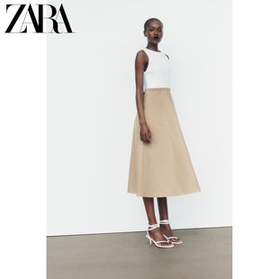 口袋饰拼接迷笛连衣裙 ZARA24夏季 女装 170 新品 0264073