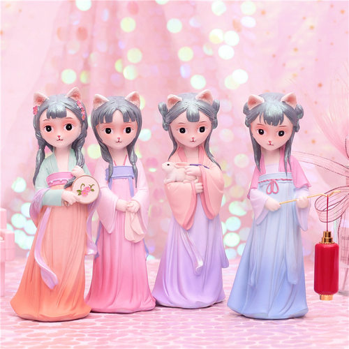 桌面装饰治愈系摆件少女ins