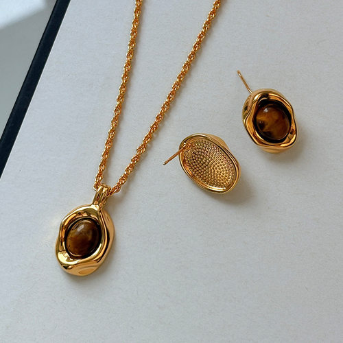 天然虎眼石美拉德毛衣链女新款秋冬高级感轻奢时尚设计感项链女潮