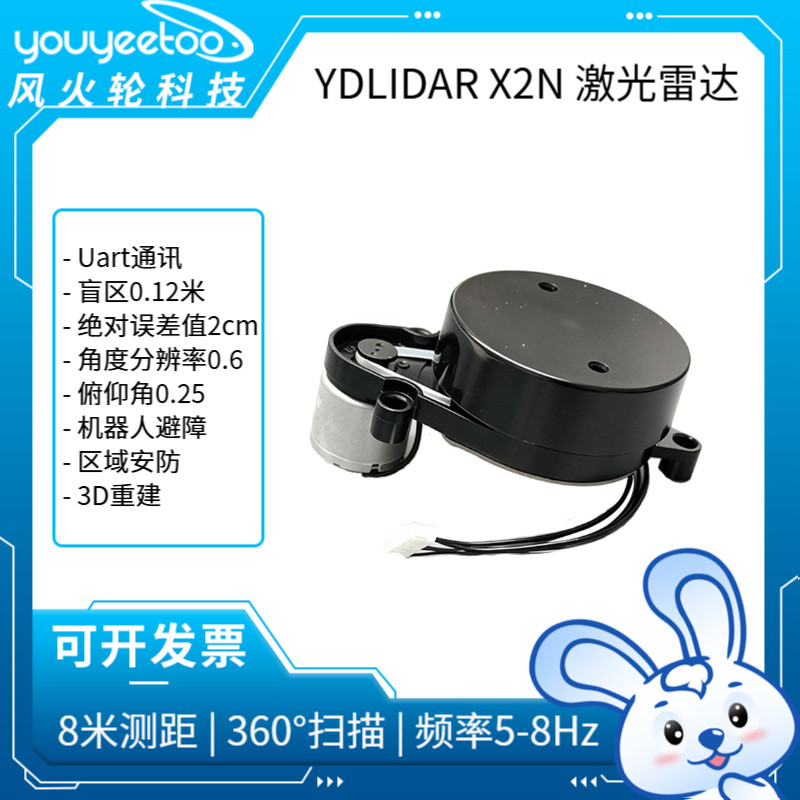 YDLIDARX2N激光雷达360°扫描图片