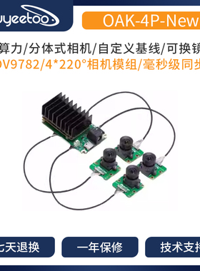 【OAK中国】四相机硬同步深度全景环视vslam AI相机[OAK-4P-New]