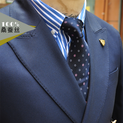 zbto原创深藏蓝色真丝商务桑蚕丝