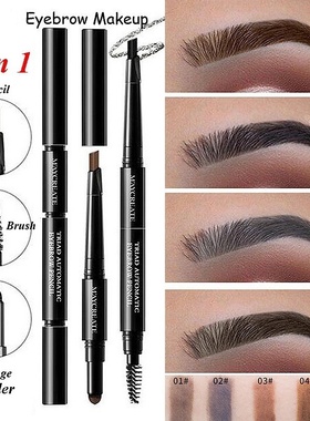 3 IN1 Waterproof  Eyebrow Pencil + Powder + Brush Makeup Kit