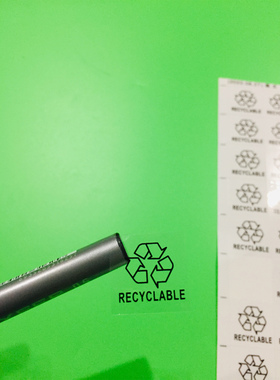 出口用通用环保标识贴循环标签带英文RECYCLABLE标贴 1400个/30元