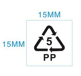 30元 小号5PP透明环保标签贴聚丙烯标识贴PP5循环回收标 2340个