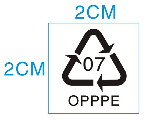 现货 07OPPPE循环标签贴 透明07回收不干胶贴 2*2CM 1300个/30元