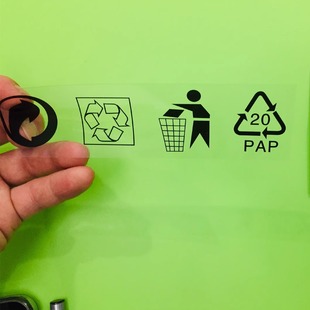 35元 大号纸箱用可循环环保图标透明贴 20PAP外箱可回收标贴120个