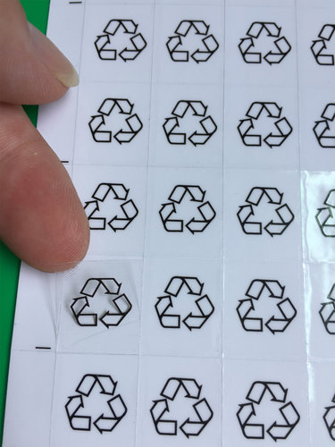 通用环保标签透明回收标志不干胶贴循环图标透明PVC贴1400个/30元