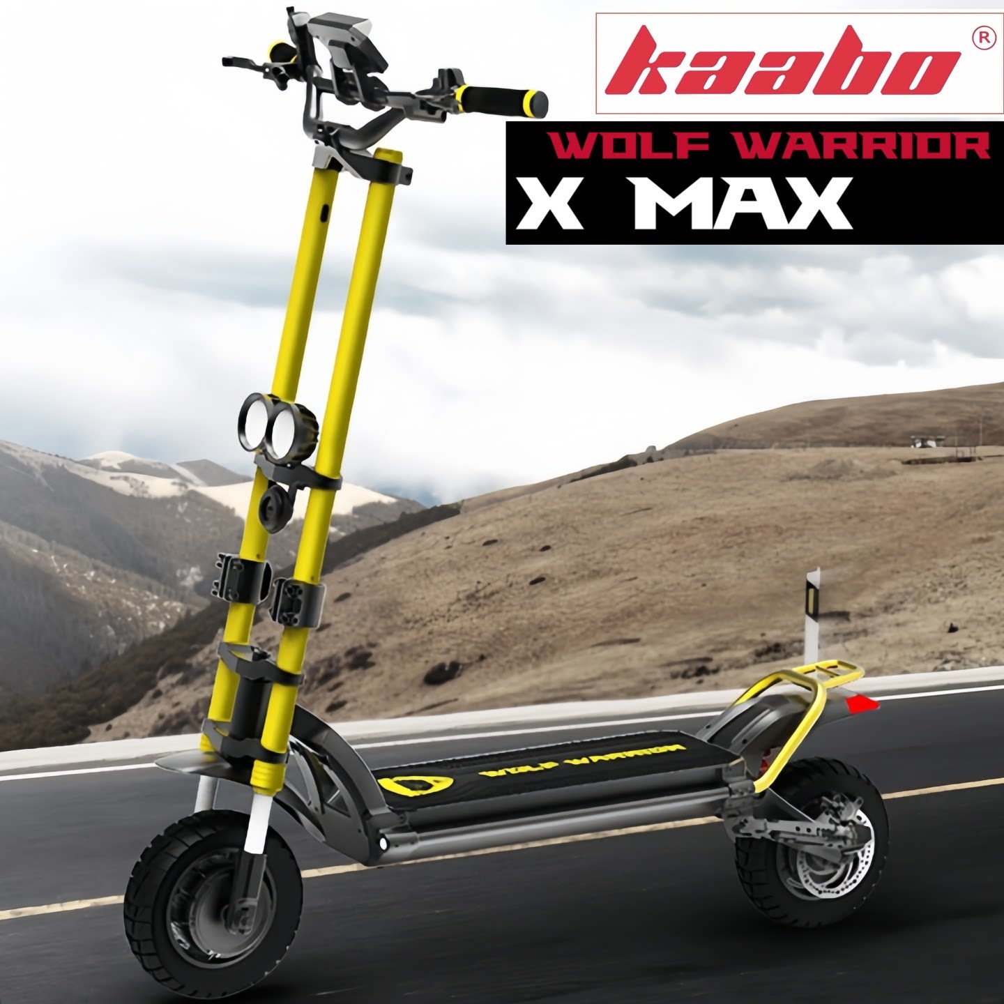 启步kaabo X MAX 两轮折叠成人越野长续航电动滑板车60V27Ah双驱