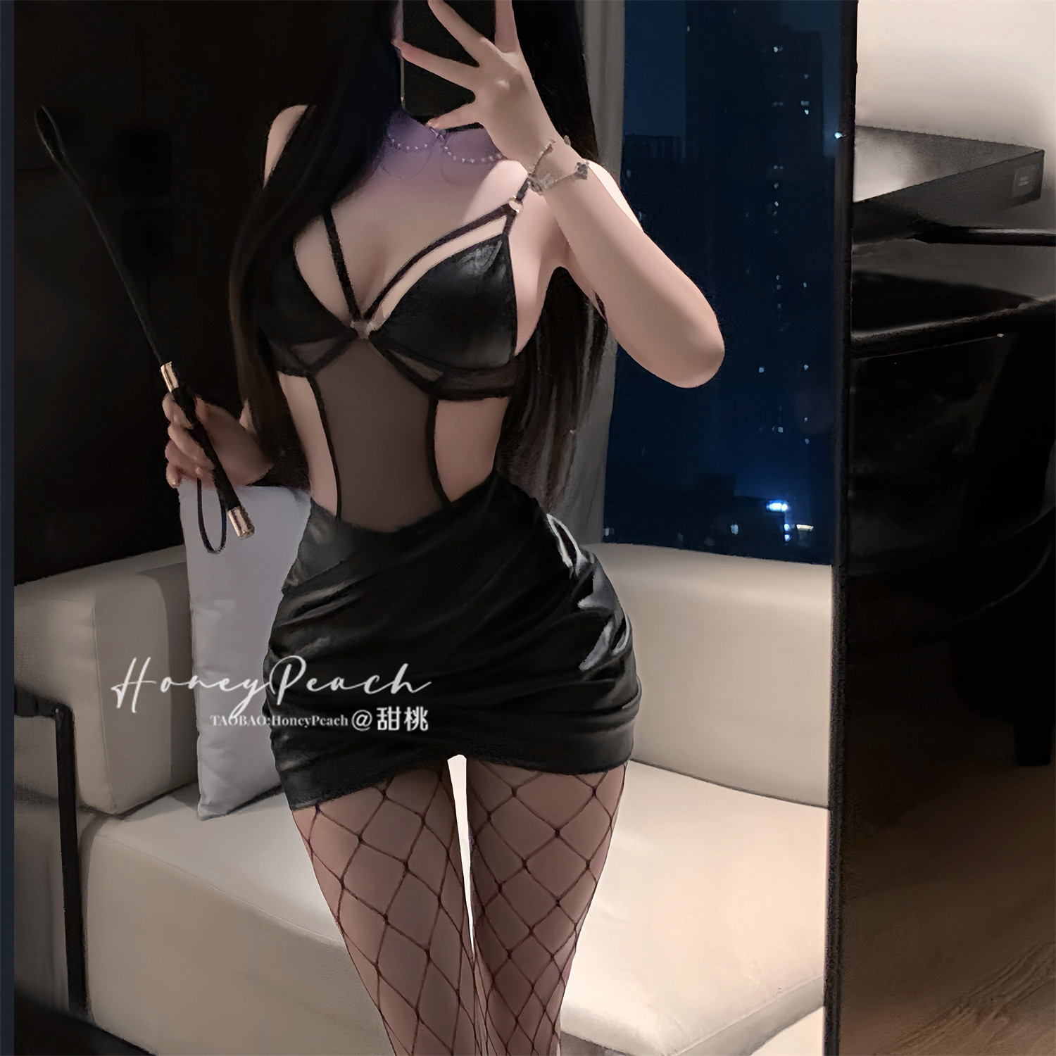 HP：勾魂密语*辣妹漆皮镂空两穿连体衣2026新款蕾丝开档包臀制服,女士内衣/男士内衣/家居服,内衣配件,淘宝优惠券,粉丝福利购,淘宝优惠卷