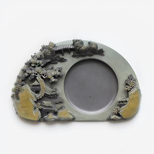 石头砚雕易水砚松花砚端砚歙砚紫袍玉带砚台天然原石墨池苴却砚