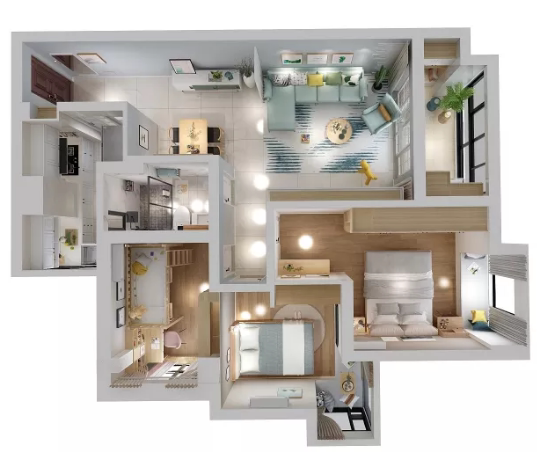 AI画图自建房子装修设计酷家乐2D/3D绘图