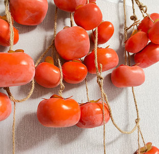 仿真柿子串带霜墙上挂件新年祝福乔迁之喜玄关装饰墙面挂事事如意