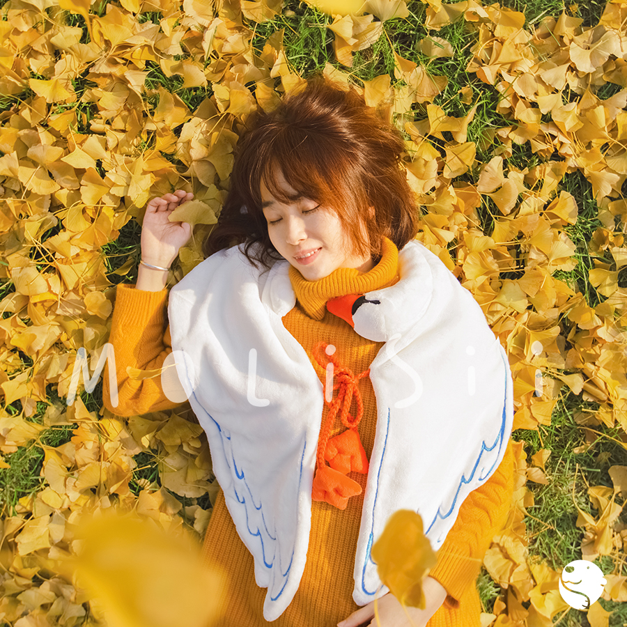 Molisii茉莉絲毛绒玩具披肩毯