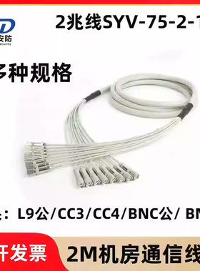 2M跳线CC3-CC42M兆E1接头成品跳线syv75-2-1同轴电缆DDF转接铜轴