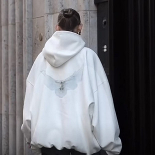 KANYE GFKTC三方联名和平鸽子男女情侣宽松休闲双层连帽卫衣潮棉