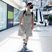 GFKC 1977短裤 灰色时尚 FOG 休闲宽松高街百搭裤 子男潮