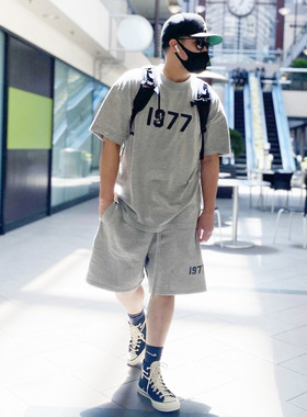 FOG GFKC 1977短裤灰色时尚休闲宽松高街百搭裤子男潮