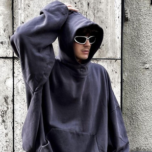 潮牌logo小标男女宽松休闲百搭连帽卫衣帽衫 KANYE GFKTC侃爷美式