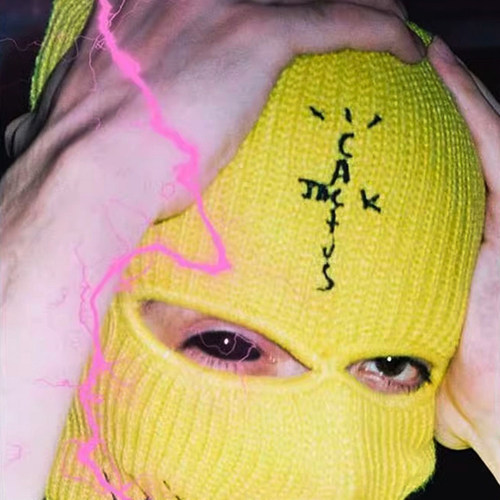 Travis scott演唱会TS个性嘻哈美式街头恶搞秋冬季冷帽面罩头套男