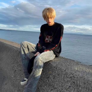 ERD GFKC忧郁的富二代华夫格十字West Coast Choppers打底衫长袖