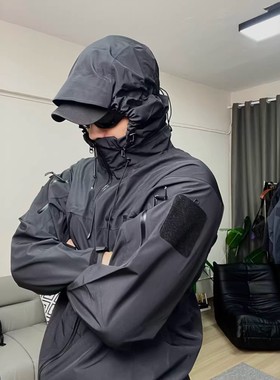 VIBE ACW硬壳三防冲锋衣外套户外山系硬汉战术连帽加棉夹克棉服男